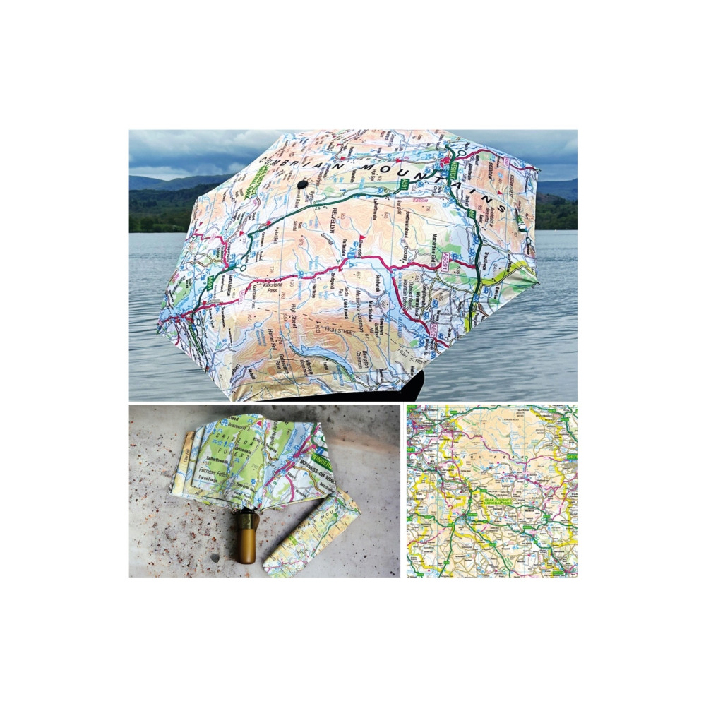 Produktbild för OS Map Premium Umbrella - Peak District National Park