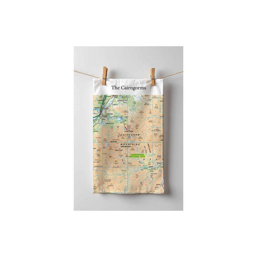 Produktbild för OS Map Tea-towel - Cairngorms National Park