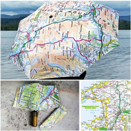 The Sugar Shed OS Map Premium Umbrella - Pembrokeshire Coast National Park