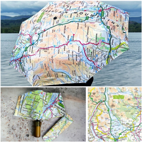 The Sugar Shed OS Map Premium Umbrella - Loch Lomond and The Trossachs National Park