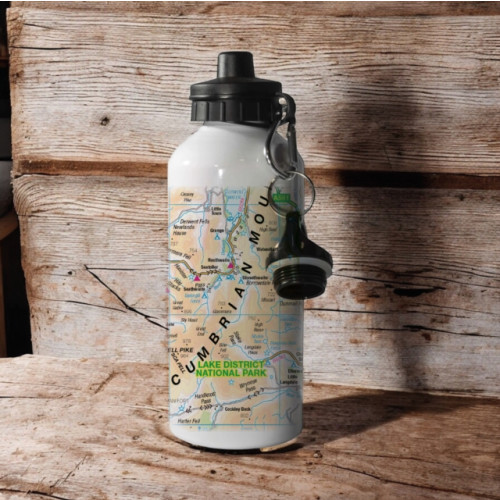 The Sugar Shed OS Map 600ml Metal Water Bottle - Lake District National Park