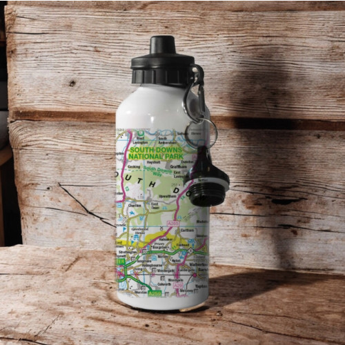 The Sugar Shed OS Map 600ml Metal Water Bottle - South Downs National Park