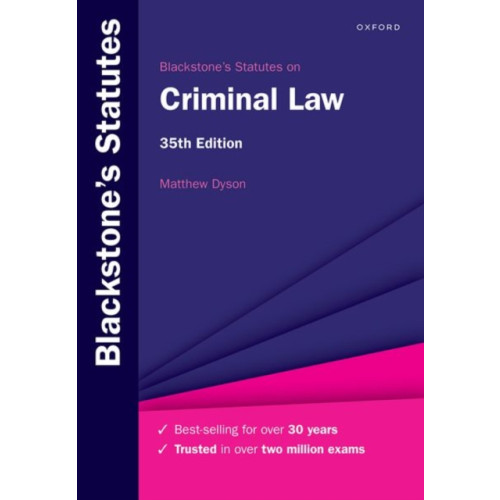 Oxford University Press Blackstone's Statutes on Criminal Law (häftad, eng)
