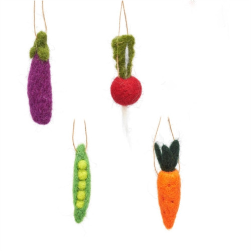 SASS & BELLE Mini Felt Vegetable Decorations - Set of 4
