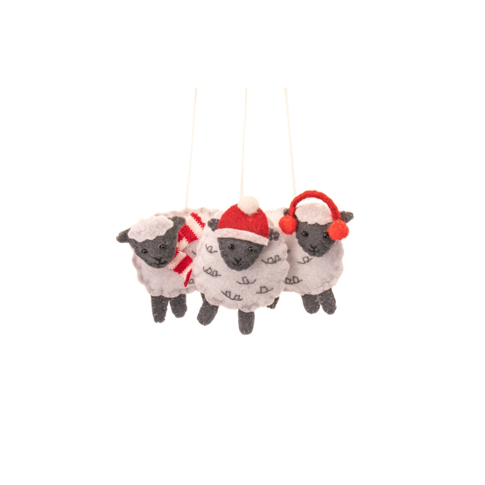 Produktbild för Flat Felt Sheep - Set of 3