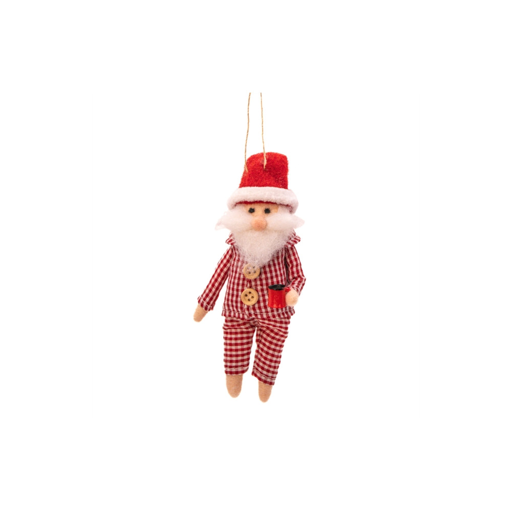 Produktbild för Santa in Pyjamas Felt Decoration