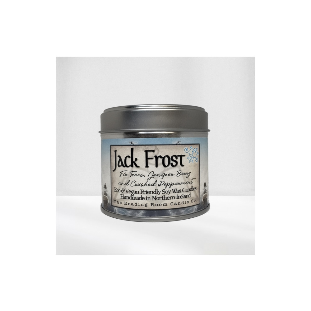 Produktbild för Jack Frost- Scented Soy Candle- Fir Trees, Juniper Berry and Crushed Peppermint
