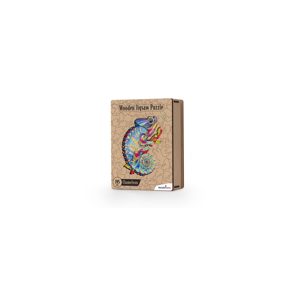 Produktbild för Wooden Puzzle - Chameleon