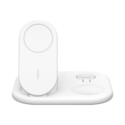 Belkin International Belkin BoostCharge 3-in-1 trådlöst laddställ - magnetisk, hopfällbar, med Qi2 - + växelströmsadapter - 15 watt