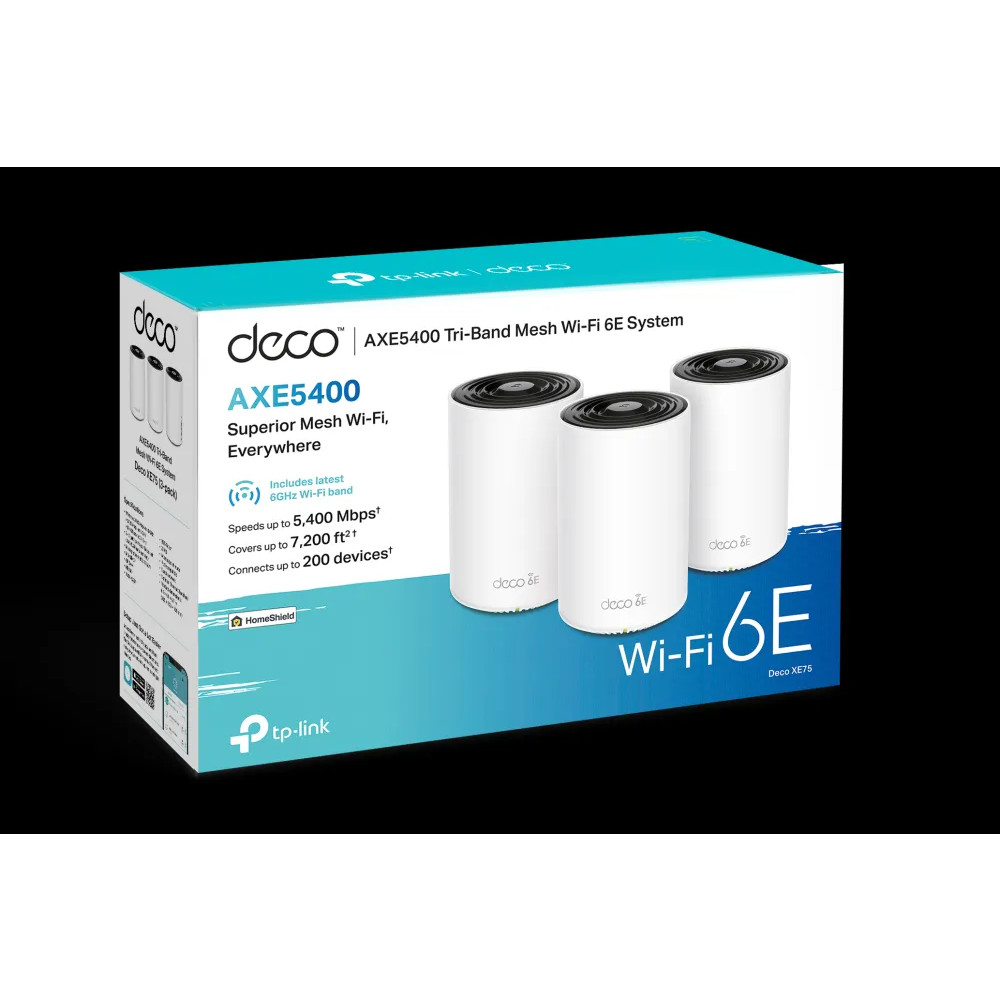 Produktbild för TP-Link Deco XE75 V3.6 - Wifi-system - Wi-Fi 6 - skrivbordsmodell