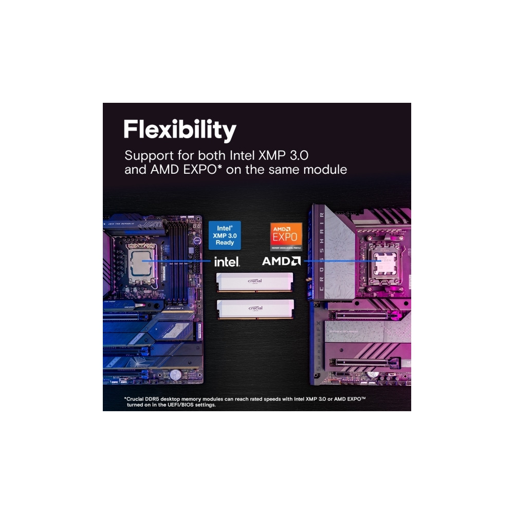 Produktbild för Crucial Pro - DDR5 - sats - 32 GB: 2 x 16 GB - DIMM 288-pin - 3000 MHz / PC5-48000 - ej buffrad