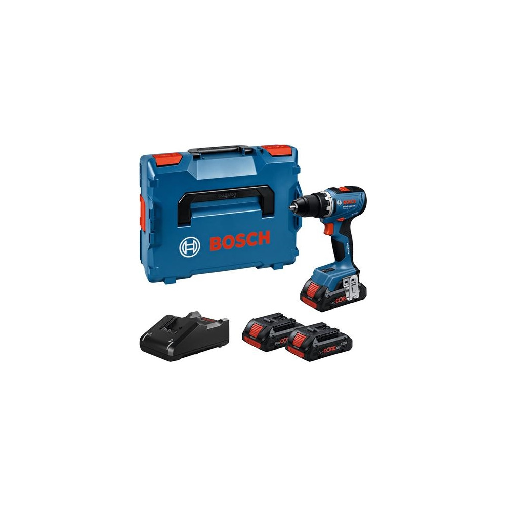 Produktbild för Bosch GSR 18V-65 Professional, Borr med pistolgrepp, nyckel,...
