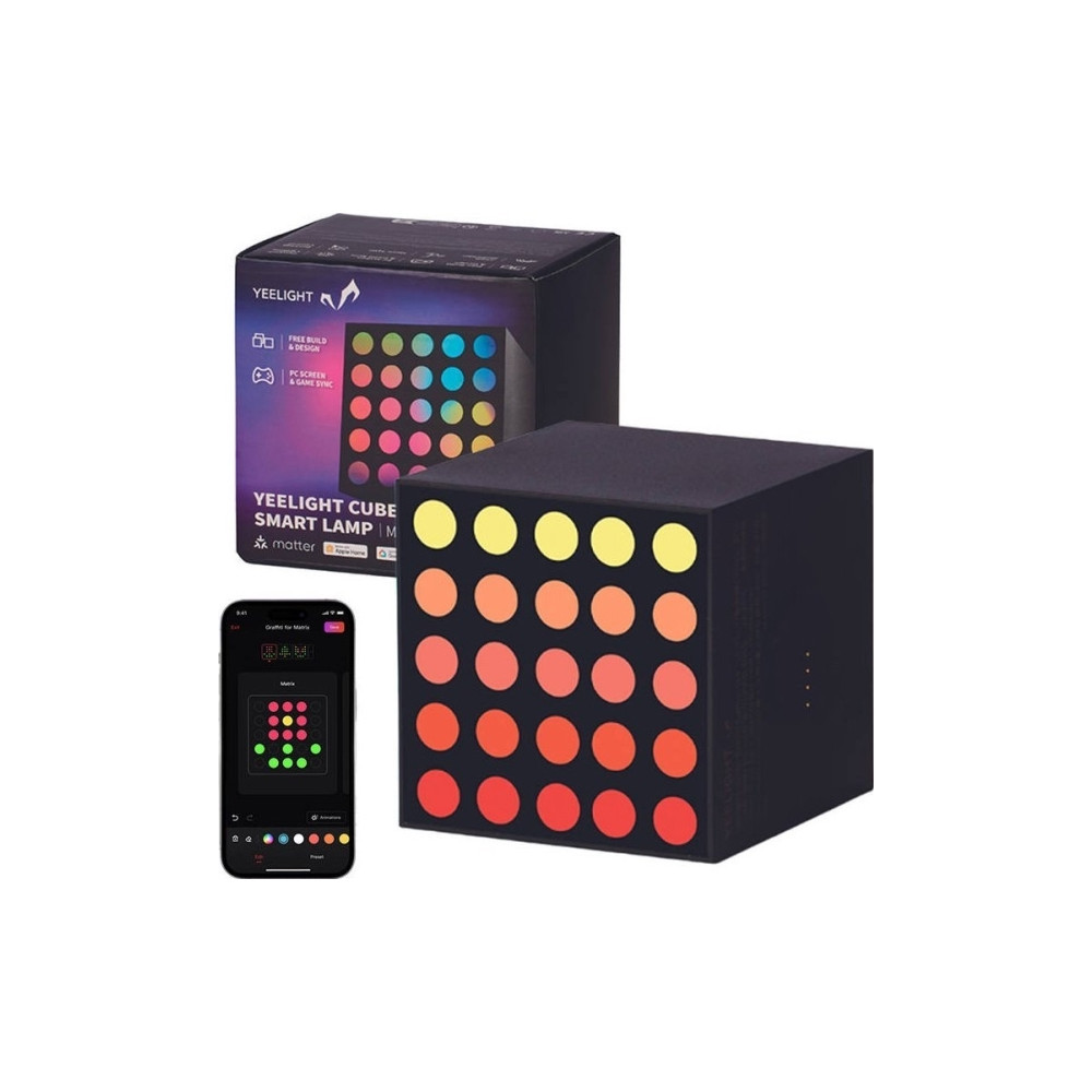 Produktbild för Yeelight Matrix - smart lamp - LED x 25 - 2.5 W - RGB-lampa - kub