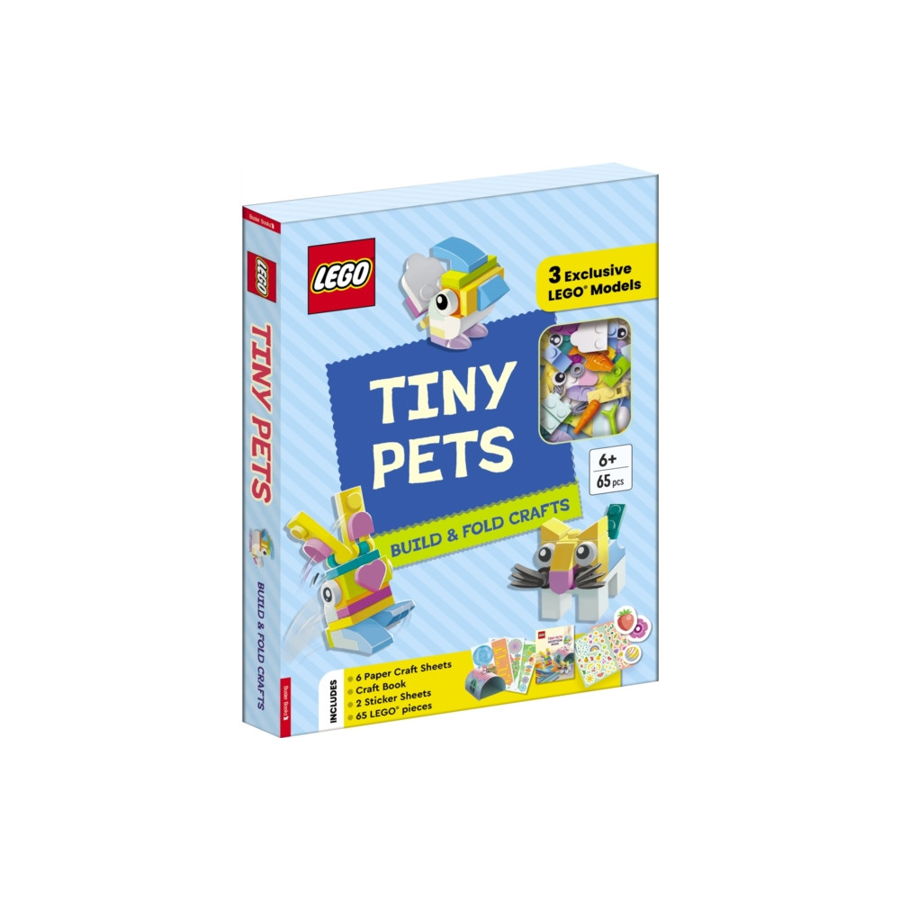 Produktbild för LEGO®  Books. Tiny Pets: Build and Fold Crafts (with 3 exclusive models, 65 pieces, craft book, craft sheets and stickers) (inbunden, eng)