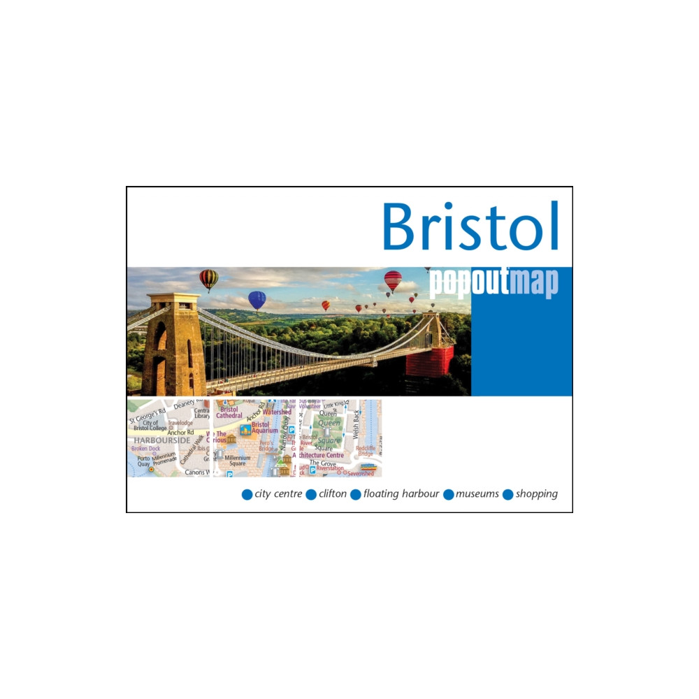 Produktbild för Bristol PopOut Map - pocket size, pop up map of Bristol city centre