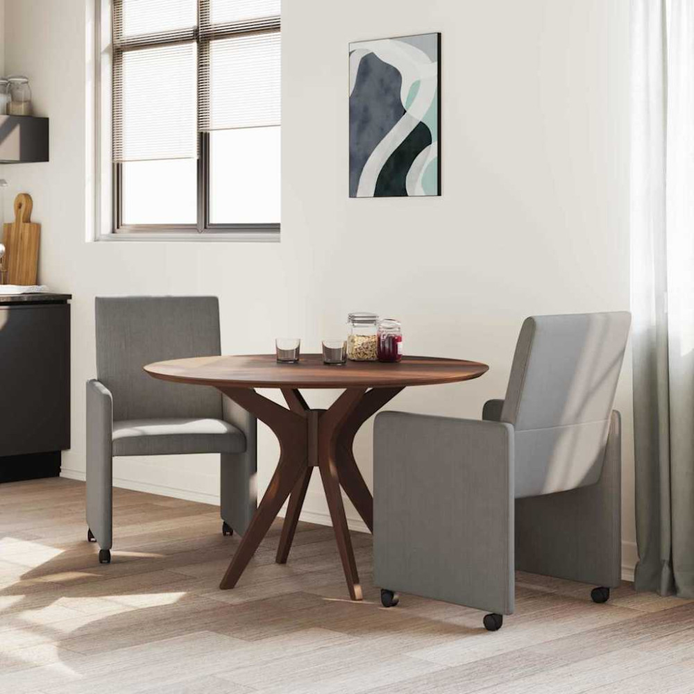 Produktbild för Matstolar med hjul 2 pcs Ljusgrå 57 x 66 x 94 cm Mockatyg
