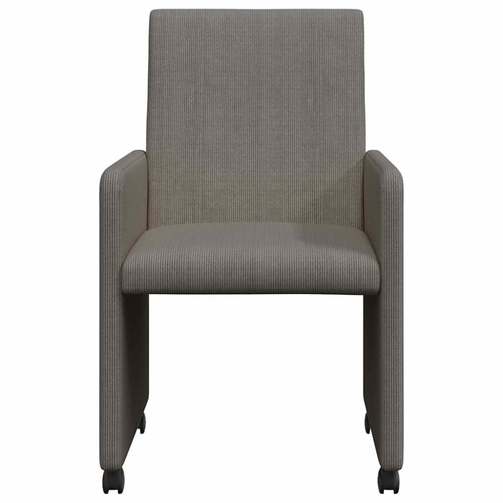 Produktbild för Matstolar med hjul 2 pcs Ljusgrå 57 x 66 x 94 cm Mockatyg