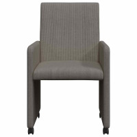 Produktbild för Matstolar med hjul 2 pcs Ljusgrå 57 x 66 x 94 cm Mockatyg