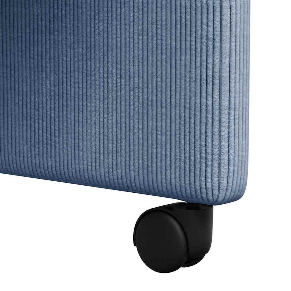 Produktbild för Matstolar med hjul med hjul 2 pcs Blå 57 x 66 x 94 cm Mockatyg