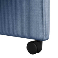 Produktbild för Matstolar med hjul med hjul 2 pcs Blå 57 x 66 x 94 cm Mockatyg