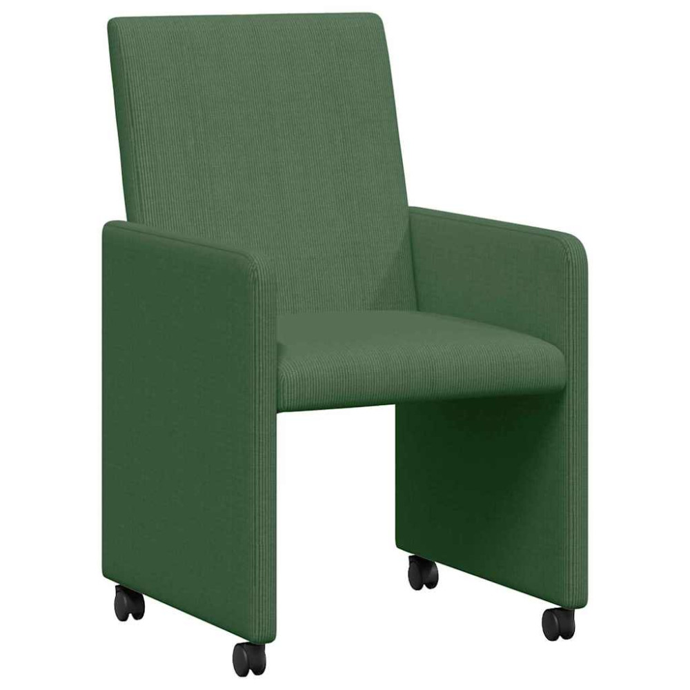 Produktbild för Matstolar med hjul 2 pcs Grågrön 57 x 66 x 94 cm Mockatyg