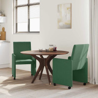 Produktbild för Matstolar med hjul 2 pcs Grågrön 57 x 66 x 94 cm Mockatyg