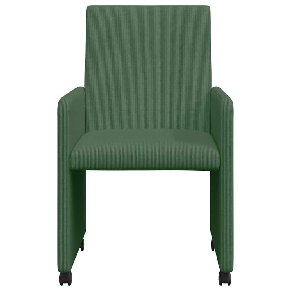 Produktbild för Matstolar med hjul 2 pcs Grågrön 57 x 66 x 94 cm Mockatyg
