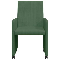 Produktbild för Matstolar med hjul 2 pcs Grågrön 57 x 66 x 94 cm Mockatyg