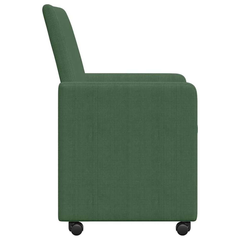 Produktbild för Matstolar med hjul 2 pcs Grågrön 57 x 66 x 94 cm Mockatyg