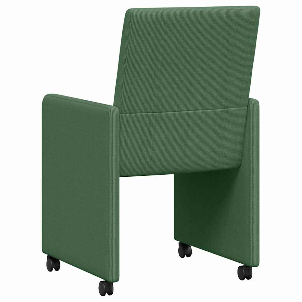 Produktbild för Matstolar med hjul 2 pcs Grågrön 57 x 66 x 94 cm Mockatyg