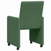 Produktbild för Matstolar med hjul 2 pcs Grågrön 57 x 66 x 94 cm Mockatyg