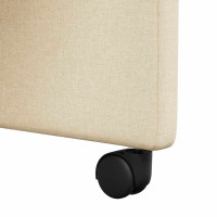 Produktbild för Matstolar med hjul med hjul 2 pcs Kräm 58 x 65 x 94 cm tyg