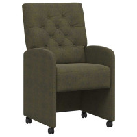 Produktbild för Matstolar med hjul med hjul 2 pcs Armégrön 58 x 67 x 97 cm