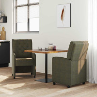 Produktbild för Matstolar med hjul med hjul 2 pcs Armégrön 58 x 67 x 97 cm