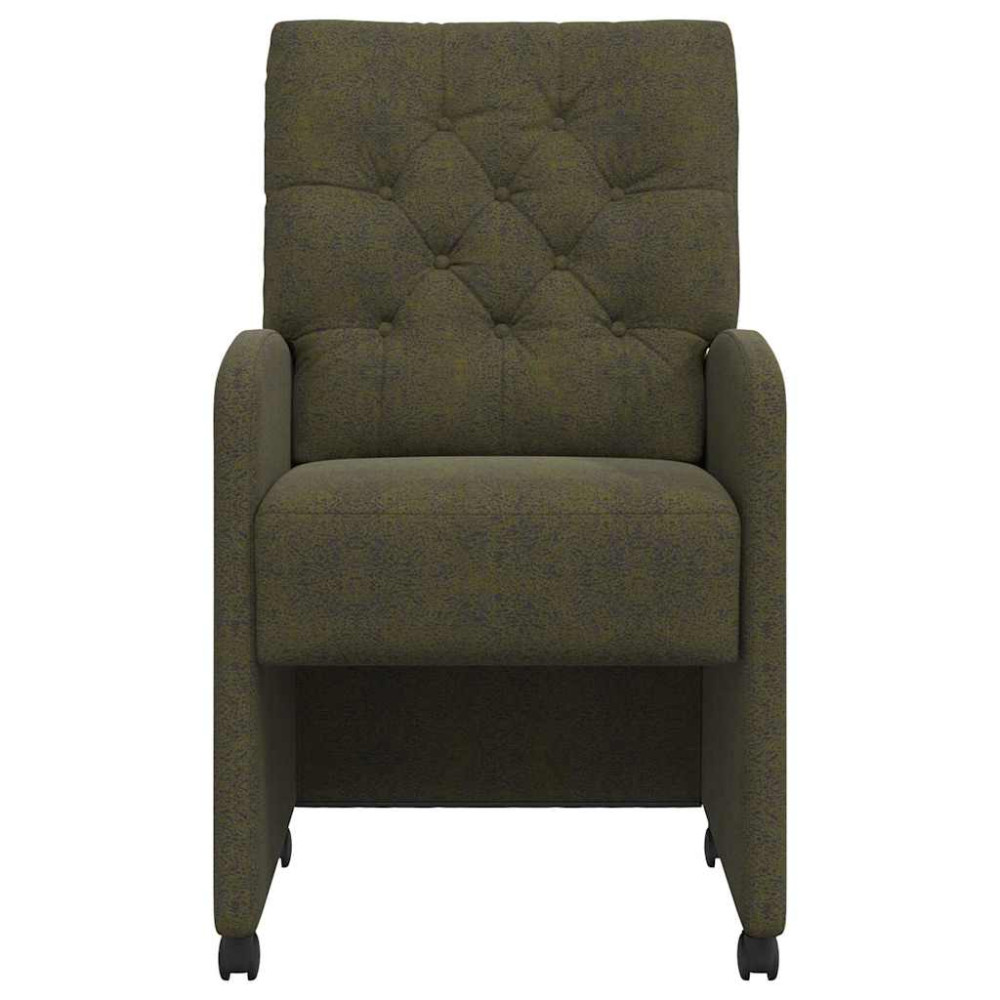 Produktbild för Matstolar med hjul med hjul 2 pcs Armégrön 58 x 67 x 97 cm