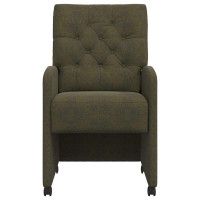 Produktbild för Matstolar med hjul med hjul 2 pcs Armégrön 58 x 67 x 97 cm