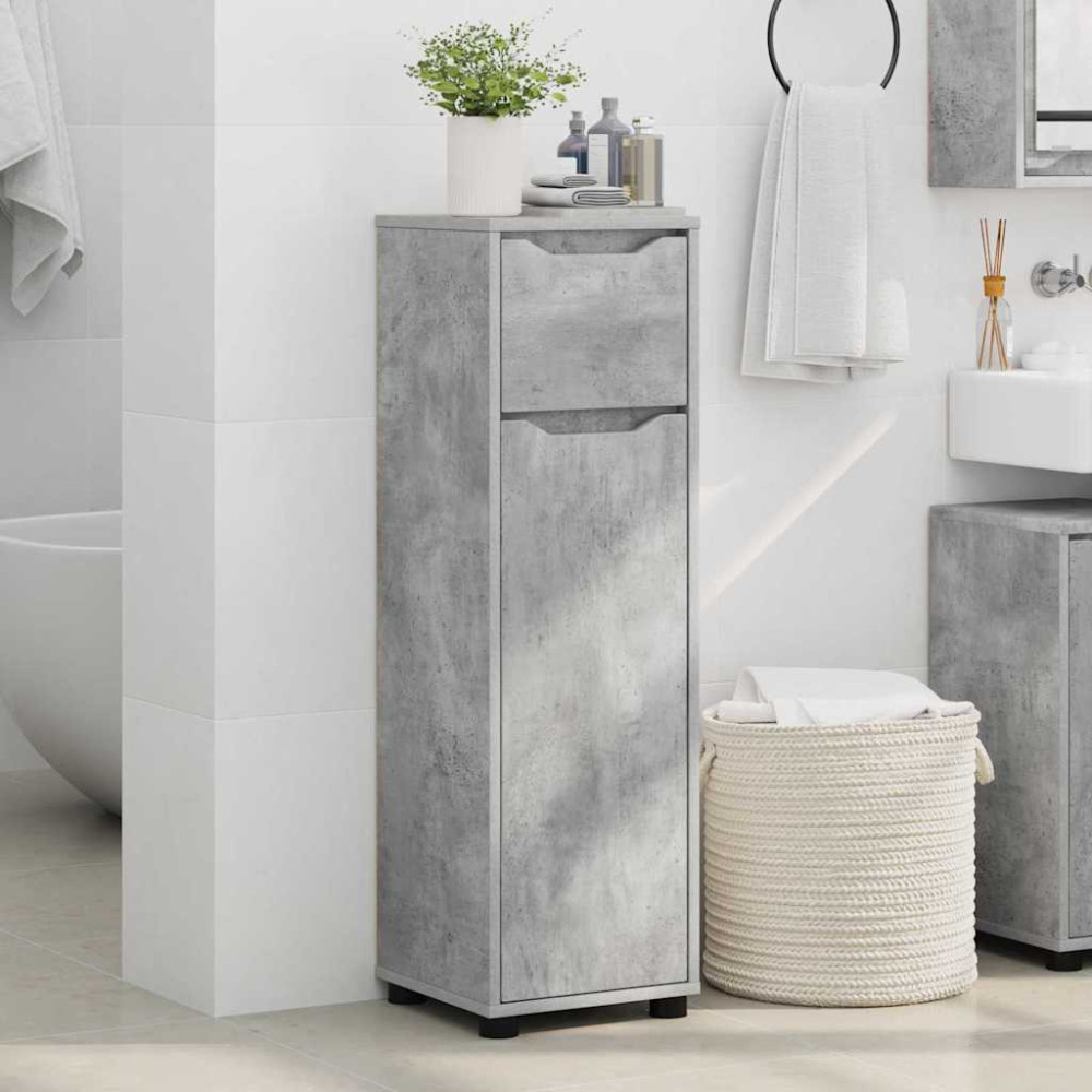 Produktbild för Badrumsskåp Betonggrå 30,5 x 30 x 101 cm Konstruerat trä