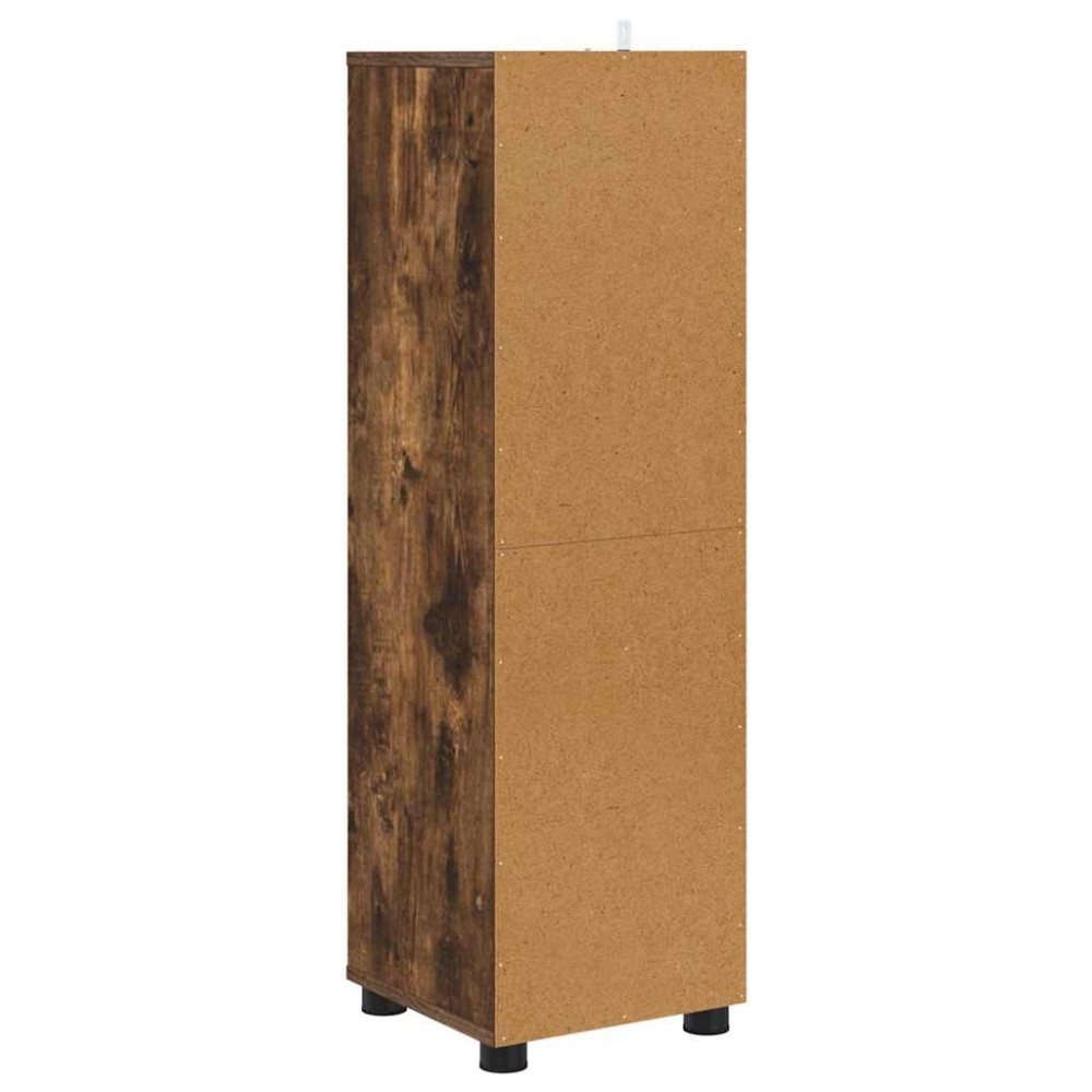 Produktbild för Badrumsskåp med låda Rökt ek 30,5 x 30 x 101 cm Konstruerat trä