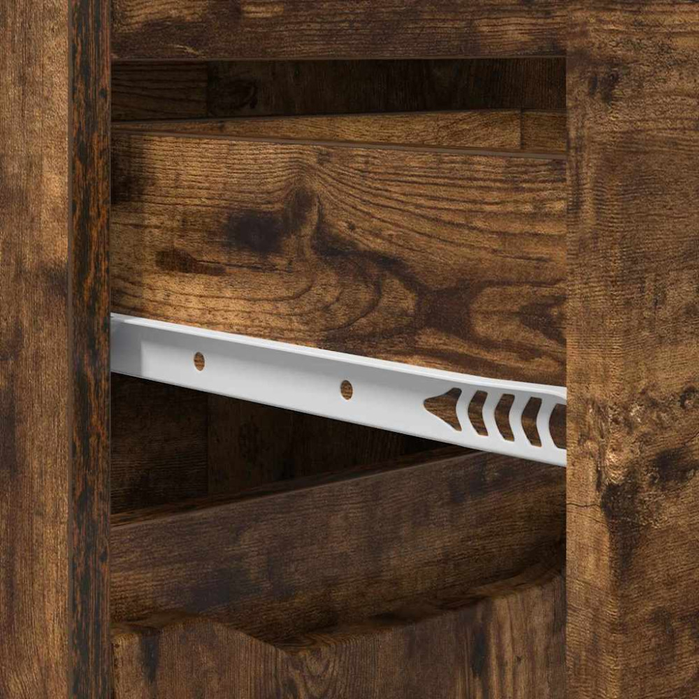 Produktbild för Badrumsskåp med låda Rökt ek 30,5 x 30 x 101 cm Konstruerat trä