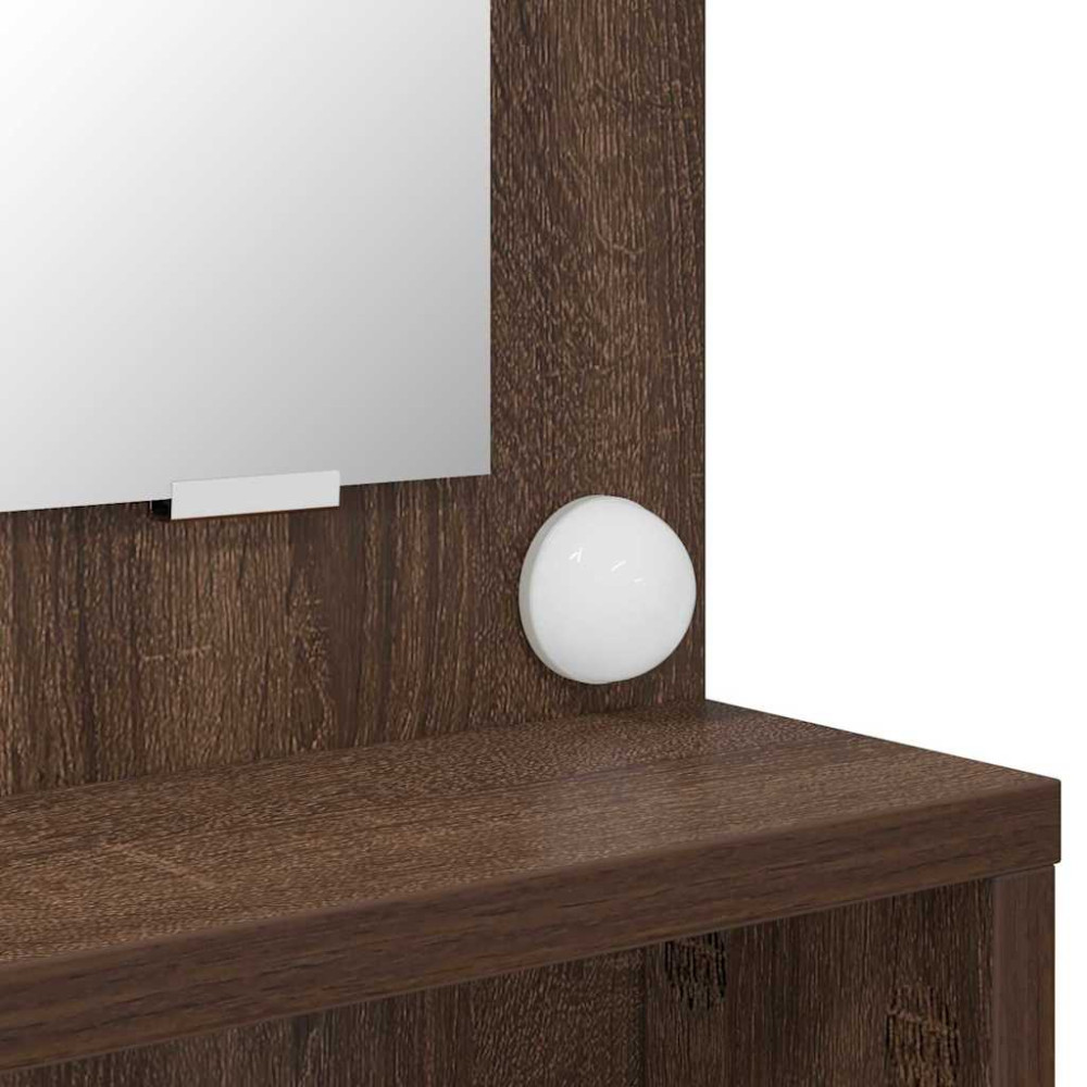 Produktbild för Sängrum Smyckesbord Brun Ek 80 x 39,6 x 135 cm Konstruerat trä