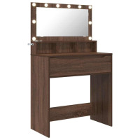 Produktbild för Sängrum Smyckesbord Brun Ek 80 x 39,6 x 135 cm Konstruerat trä