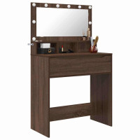 Produktbild för Sängrum Smyckesbord Brun Ek 80 x 39,6 x 135 cm Konstruerat trä