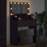Produktbild för Sängrum Smyckesbord Brun Ek 80 x 39,6 x 135 cm Konstruerat trä