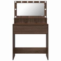 Produktbild för Sängrum Smyckesbord Brun Ek 80 x 39,6 x 135 cm Konstruerat trä