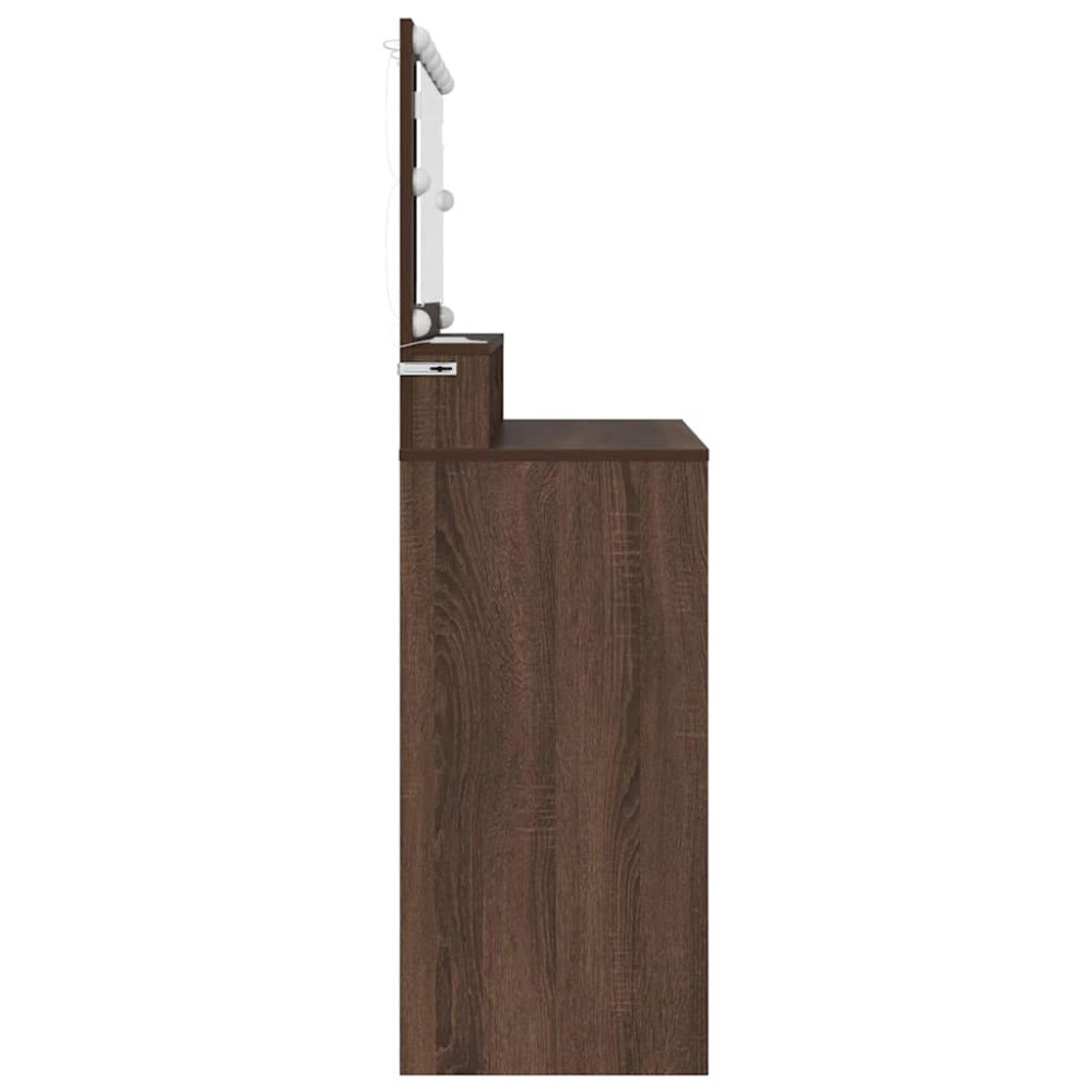 Produktbild för Sängrum Smyckesbord Brun Ek 80 x 39,6 x 135 cm Konstruerat trä