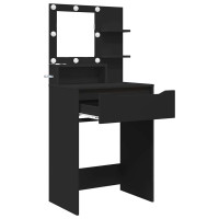 Produktbild för Sängrum Smyckesbord Svart 80 x 39,6 x 135 cm Konstruerat trä