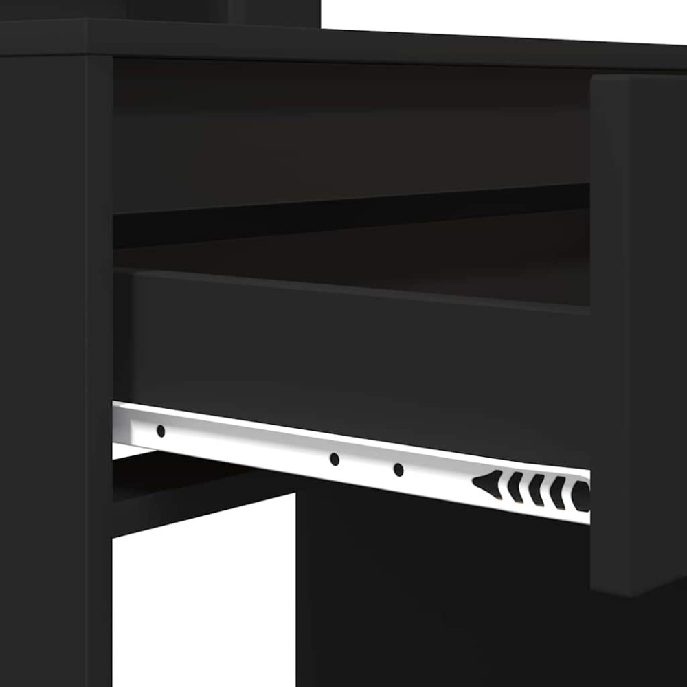 Produktbild för Sängrum Smyckesbord Svart 80 x 39,6 x 135 cm Konstruerat trä