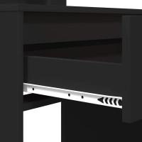 Produktbild för Sängrum Smyckesbord Svart 80 x 39,6 x 135 cm Konstruerat trä