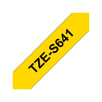 Produktbild för Tape BROTHER TZES641 18mm svart på gul