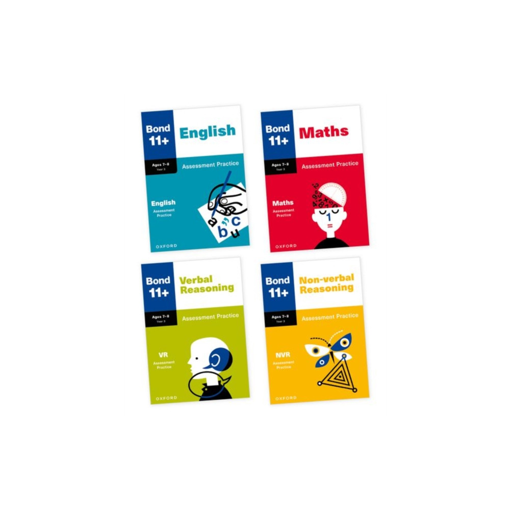 Produktbild för Bond 11+ Assessment Practice Age 7-8 Bundle: Maths, English, Verbal Reasoning, and Non-verbal Reasoning for GL Assessment & other 11 plus exams (formerly Bond Assessment Papers) (häftad, eng)